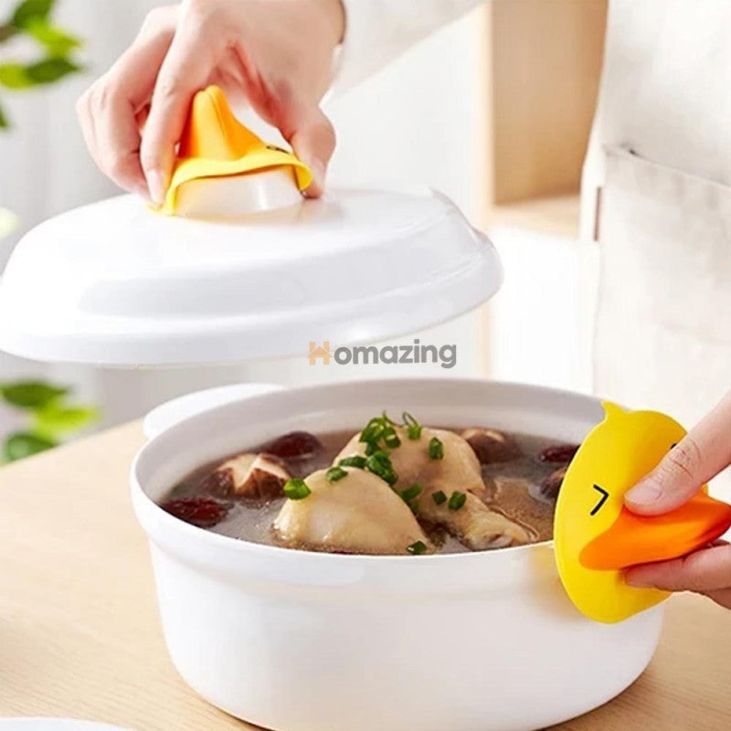 Silicone Mini Pot Holder Duck Shape
