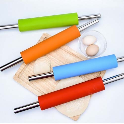 Silicone Rolling Pin Non-Stick Steel Handle