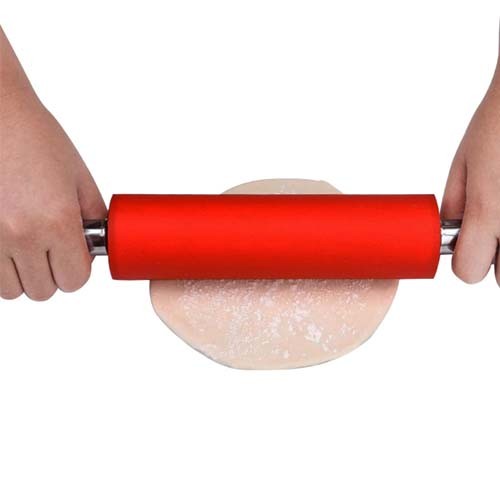 Silicone Rolling Pin Non-Stick Steel Handle