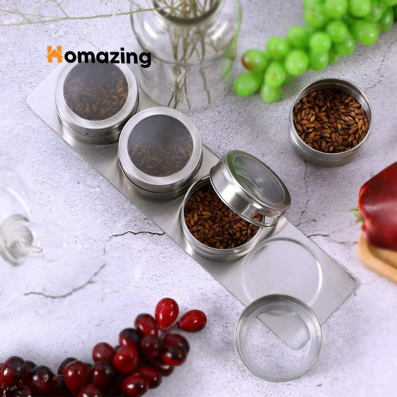 Magnetic Spice Jars Rack 3Pcs