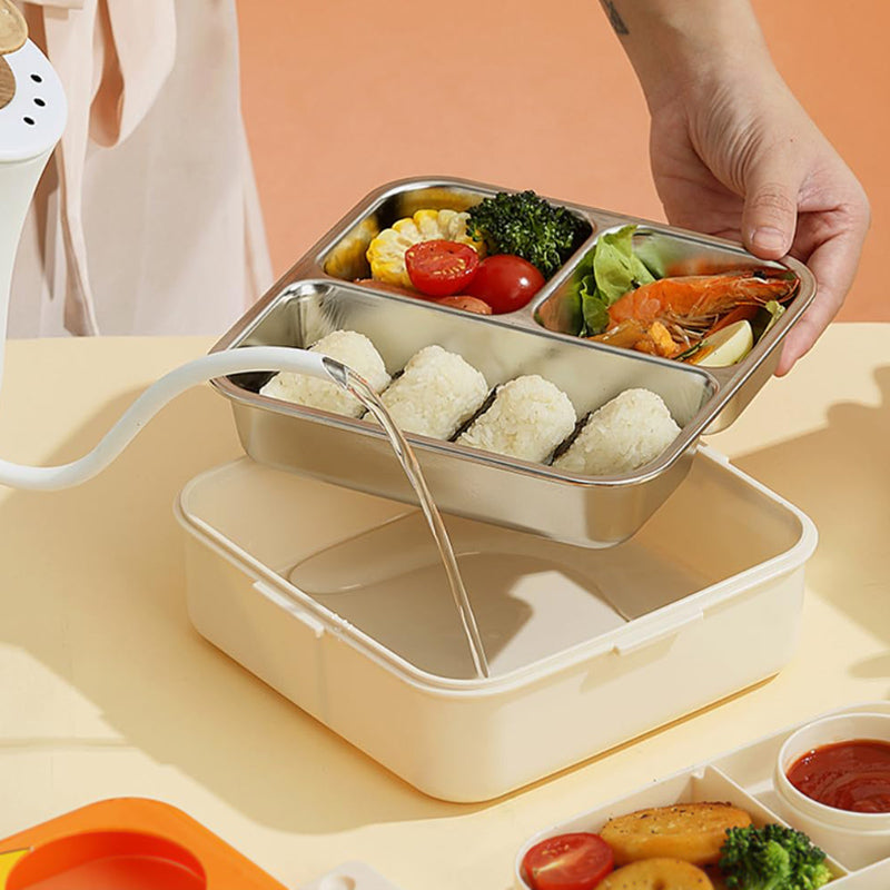 Stainless Steel Lunch Box With Spoon Heavy Quality