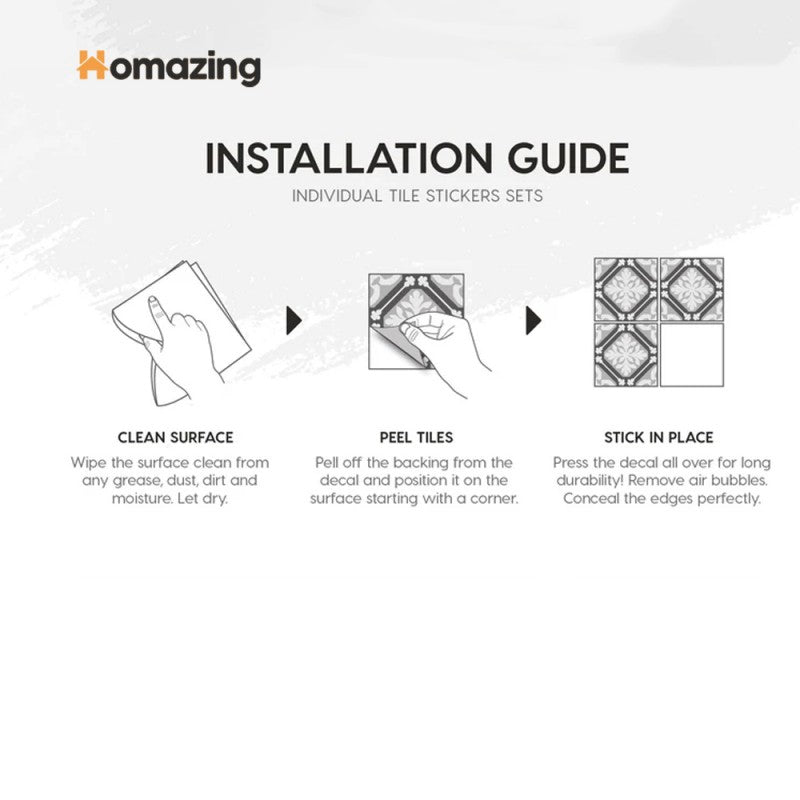 Tile Sticker Home Decor Pack Of 12Pcs