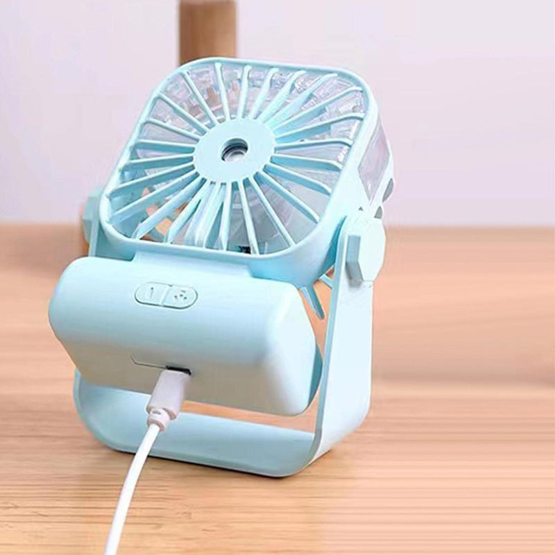 USB Desk Fan With Spray Rechargeable