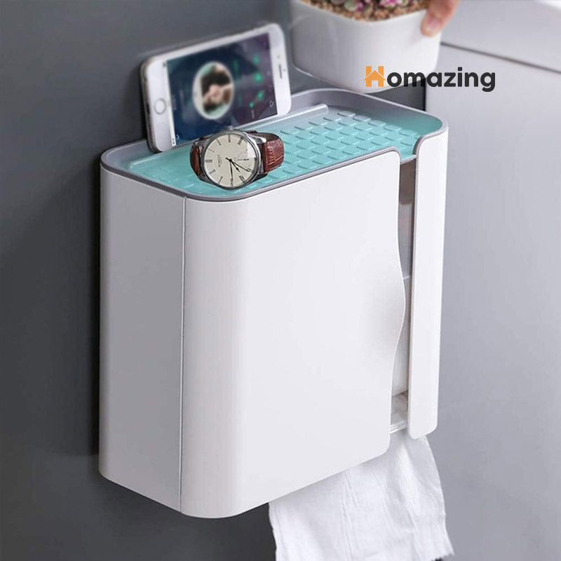 Wall-Mounted Toilet Paper Shelf Tissue Box