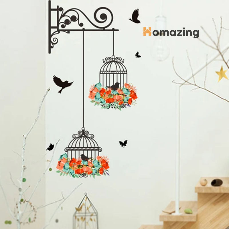 Wall Painting Birdcage Sticker