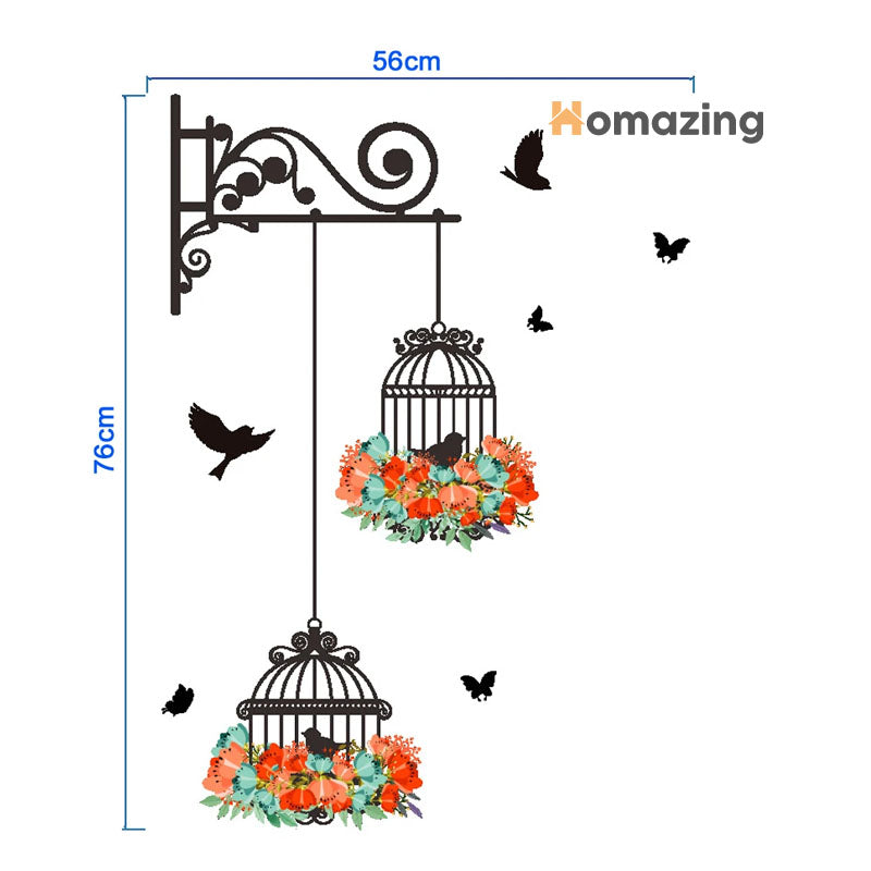 Wall Painting Birdcage Sticker