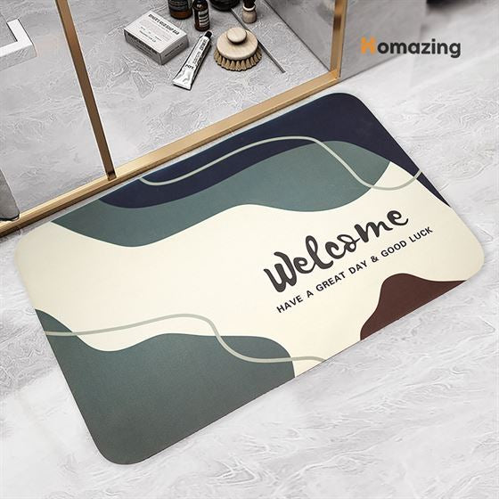 Floral Bath Mat Water Absorbent Non-Slip-D