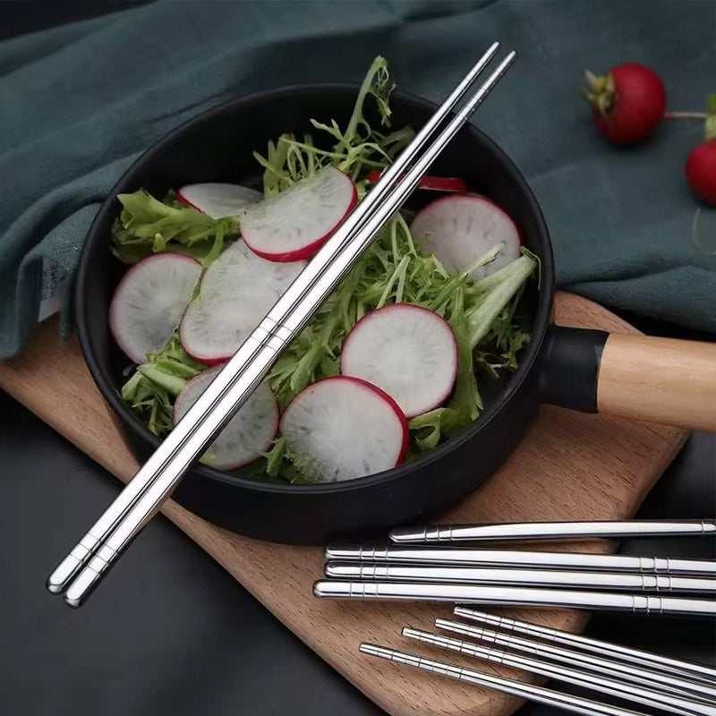 Stainless Steel Plain Chopsticks Set-Reusable