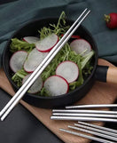 Stainless Steel Plain Chopsticks Set-Reusable