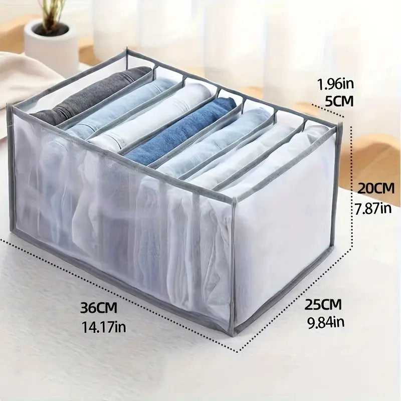 7 Compartments Pants Shirts Storage Clothes Box