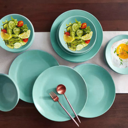 Stoneware Dinner Set Turquoise (18 Pcs Set)