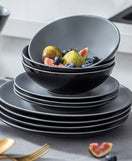 Stoneware Dinner Set Black (18 Pcs Set)