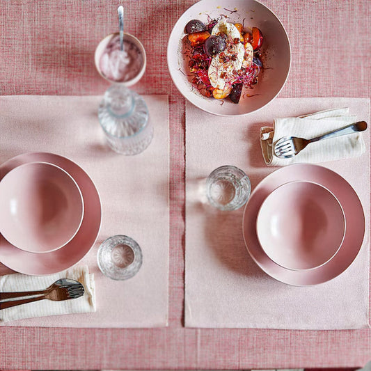 Stoneware Dinner Set Pink (18 Pcs Set)