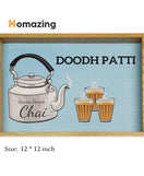 Doodh Patti Kettle Design Tray-Wooden