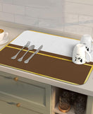 Anti-Slip Dish Drying/Dining Table Mat-Water Absorbent-(Design-A)