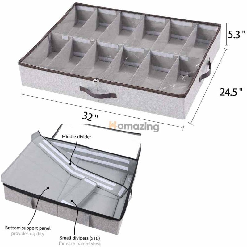 Shoe Storage Organizer With Adjustable Dividers-Premium Quality