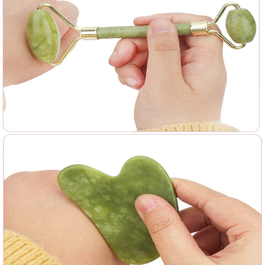 2 In 1 Natural Jade Facial Beauty Roller Skin Care