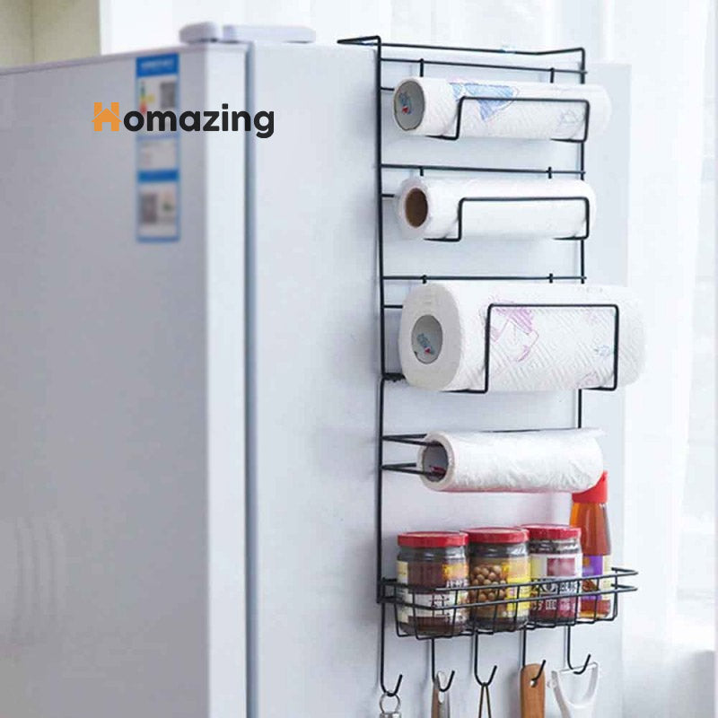 5-Tier Multi-Functional Storage Shelf For Hanging On The Fridge