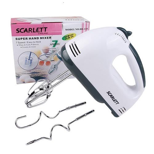 Super Electric Hand Mixer Beater - Scarlet