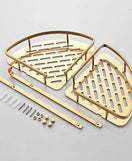 2 Layer Aluminum Golden plated Bathroom Shelf