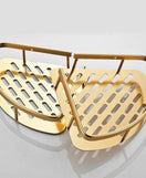 2 Layer Aluminum Golden plated Bathroom Shelf