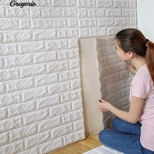Pack Of 4 3D Foam Brick Wall Sheets 3MM