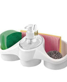 Sponge Holder And Soap Dispenser Sink Organizer