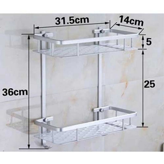 Aluminium 2 Layer Bathroom Shelf