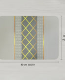 Anti-Slip Dish Drying/Dining Table Mat-Grey & Gold Accent Stripe Design