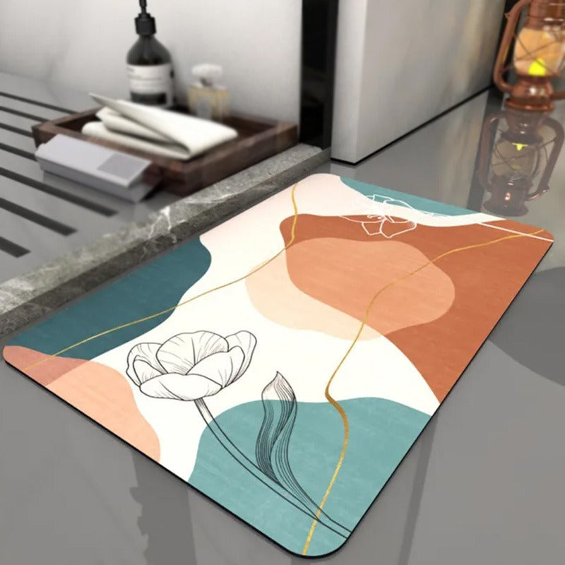 Floor Bath Mat Absorbent Non-Slip-Lotus