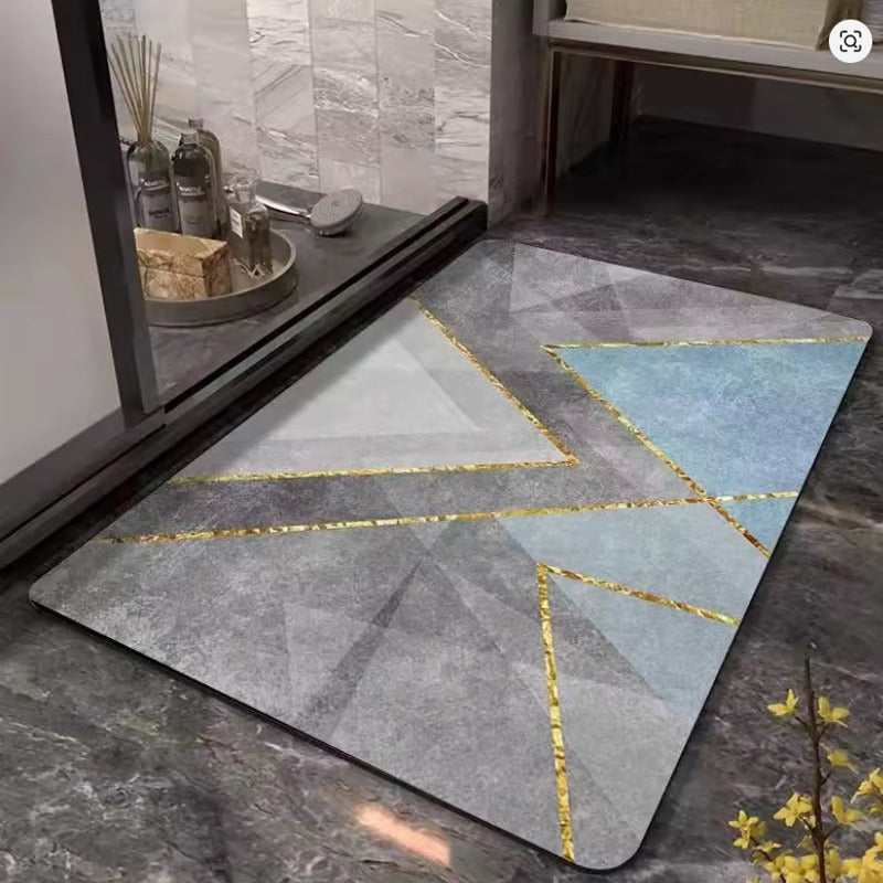 Bath Mat Water Absorbent Non-Slip- Square Shape-(Green)