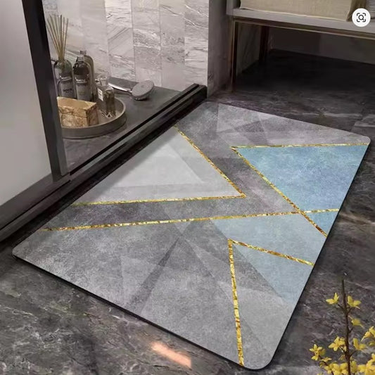 Bath Mat Water Absorbent Non-Slip- Square Shape-(Green)