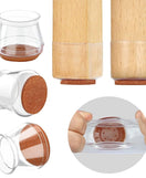 4 Pcs Silicone Chair Leg Protectors With Felt Pads