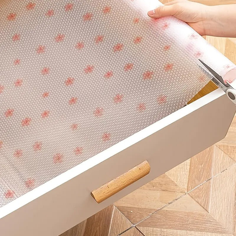 Anti-Slip Floral Pattern Drawer PVC Sheet Roll