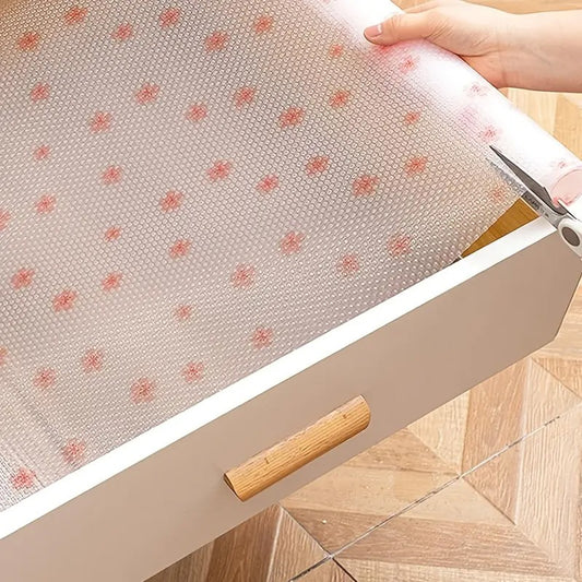 Anti-Slip Floral Pattern Drawer PVC Sheet Roll