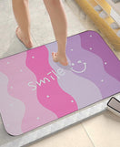Floor Bath Mat Absorbent Non-Slip Smile Design