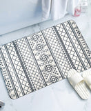 Foam Bath Mat Absorbent Non-Slip Black and White Design
