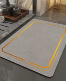 Floor Bath Mat Absorbent Non-Slip-Grey And Gold Design