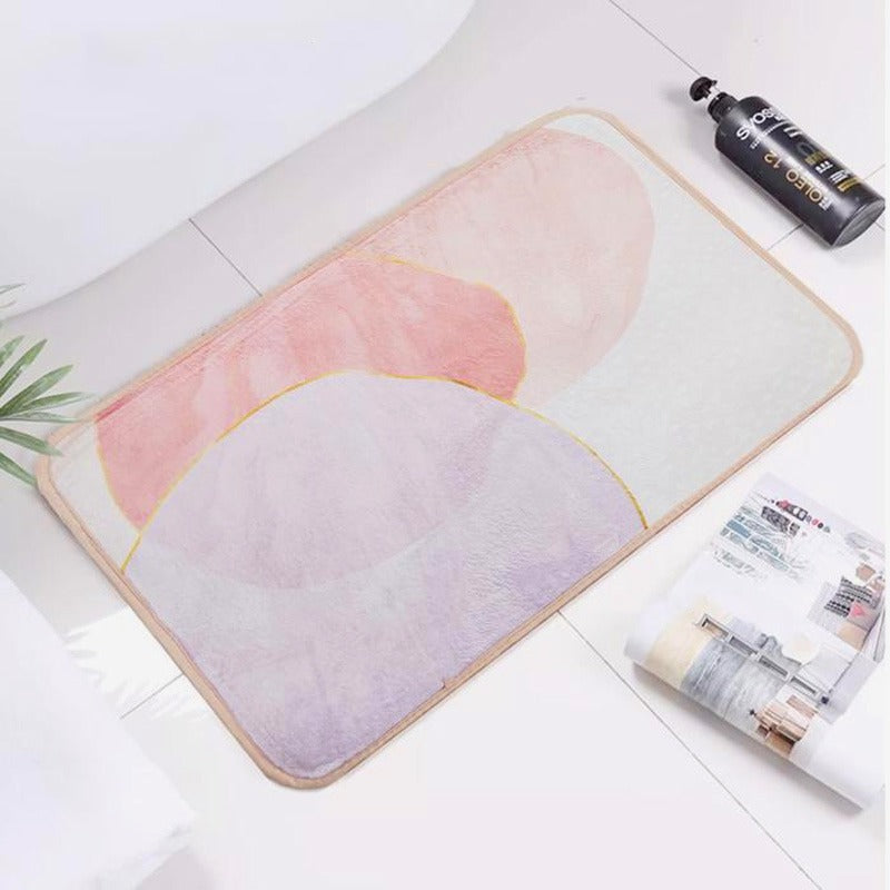 Foam Bath Mat Absorbent Non-Slip Rose Gold Design