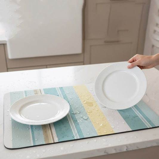 Anti-Slip Dish Drying/Dining Table Mat-Vertical Stripes Design