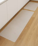 Kitchen Floor Mat Non-slip Set Of 2 Pcs - Abstract Wavy Pattern Design