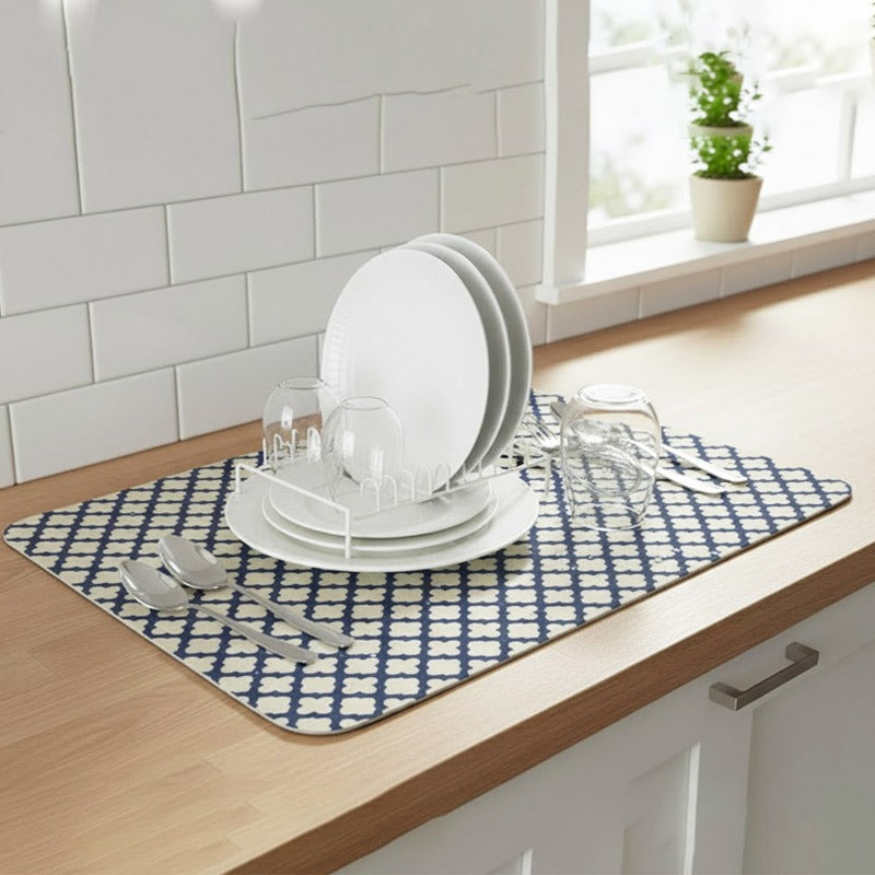 Anti-Slip Dish Drying/Dining Table Mat-Decorative Lattice Design