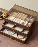 Wood 3 Drawer Jewelry Storage Organizer