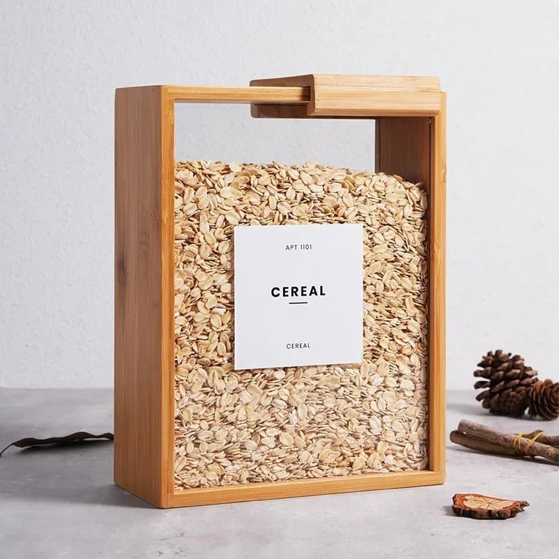 Wooden Rice Jar Box Premium Kitchen Storage Container