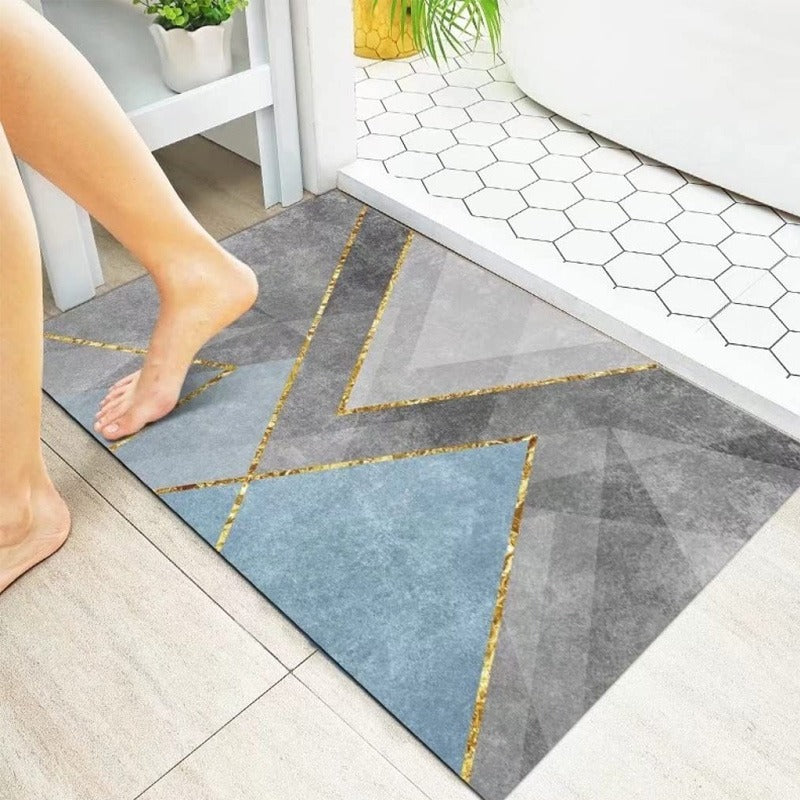 Bath Mat Water Absorbent Non-Slip- Square Shape-(Green)