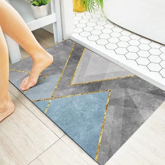 Bath Mat Water Absorbent Non-Slip- Square Shape-(Green)