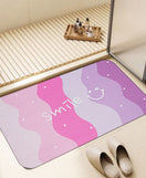 Floor Bath Mat Absorbent Non-Slip Smile Design