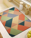 Anti-Slip Dish Drying/Dining Table Mat-Water Absorbent Geometric Design