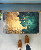 Foam Bath Mat Absorbent Non-Slip Green Gold