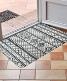 Foam Bath Mat Absorbent Non-Slip Black and White Design